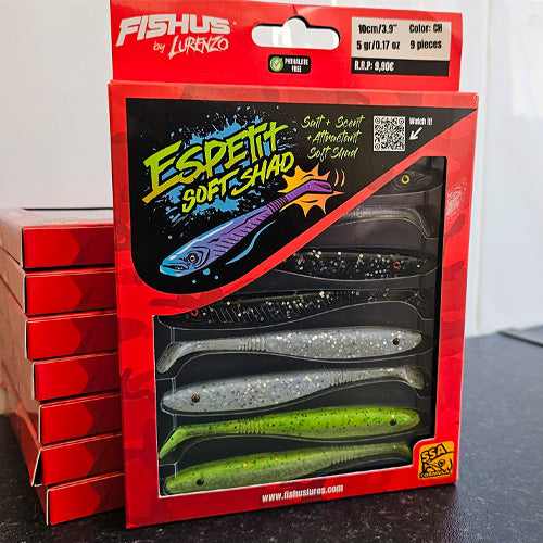 Fishus Espetit Soft Shad - 100mm Pack Of 9