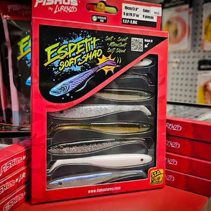 Fishus Espetit Soft Shad - 100mm  Pack Of 9