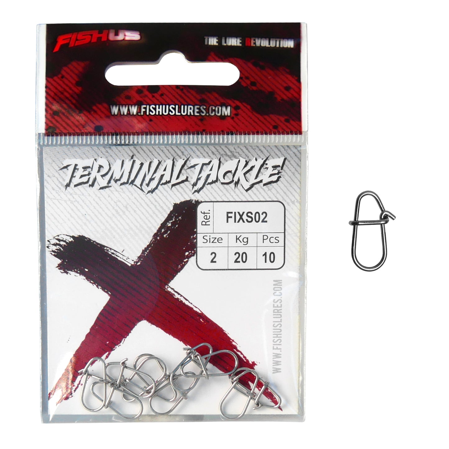 Fishus X-Lure Snaps (Pack of 10)