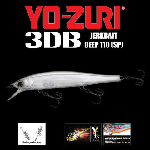 Yo-zuri 3DB Jerkbait Suspending 110mm 15g - Plsh - Pearl Shad