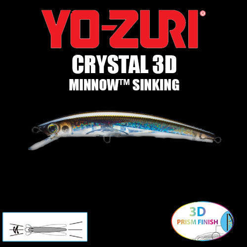 YO-ZURI CRYSTAL 3D MINNOW SINKING